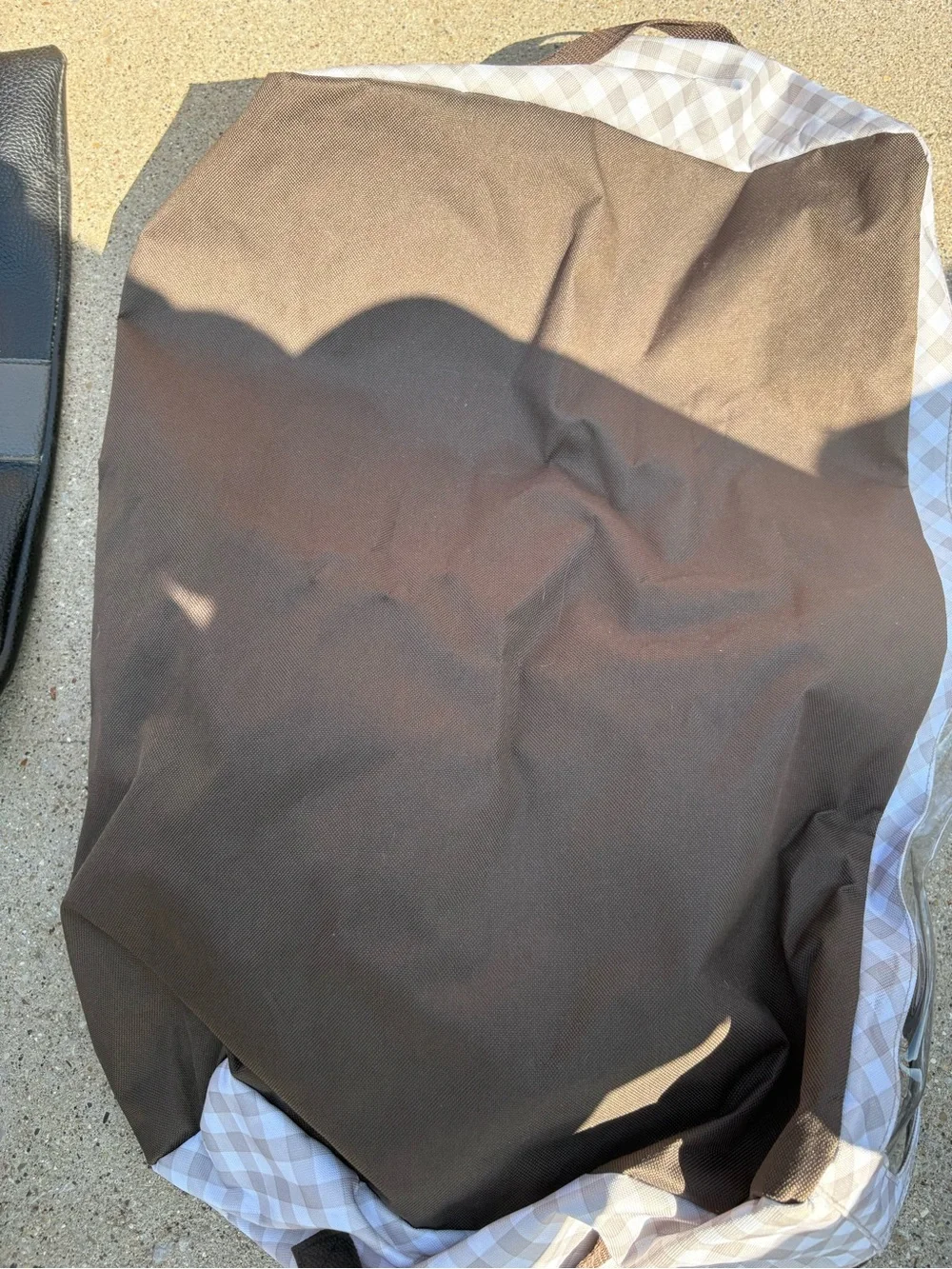 Thirty-one Brown and White Gingham under bed storage bag.